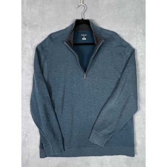 Van Heusen Quarter 1/4 Zip Pullover Shirt Sweater Mens Sz 2XL Teal Green - Picture 2 of 6